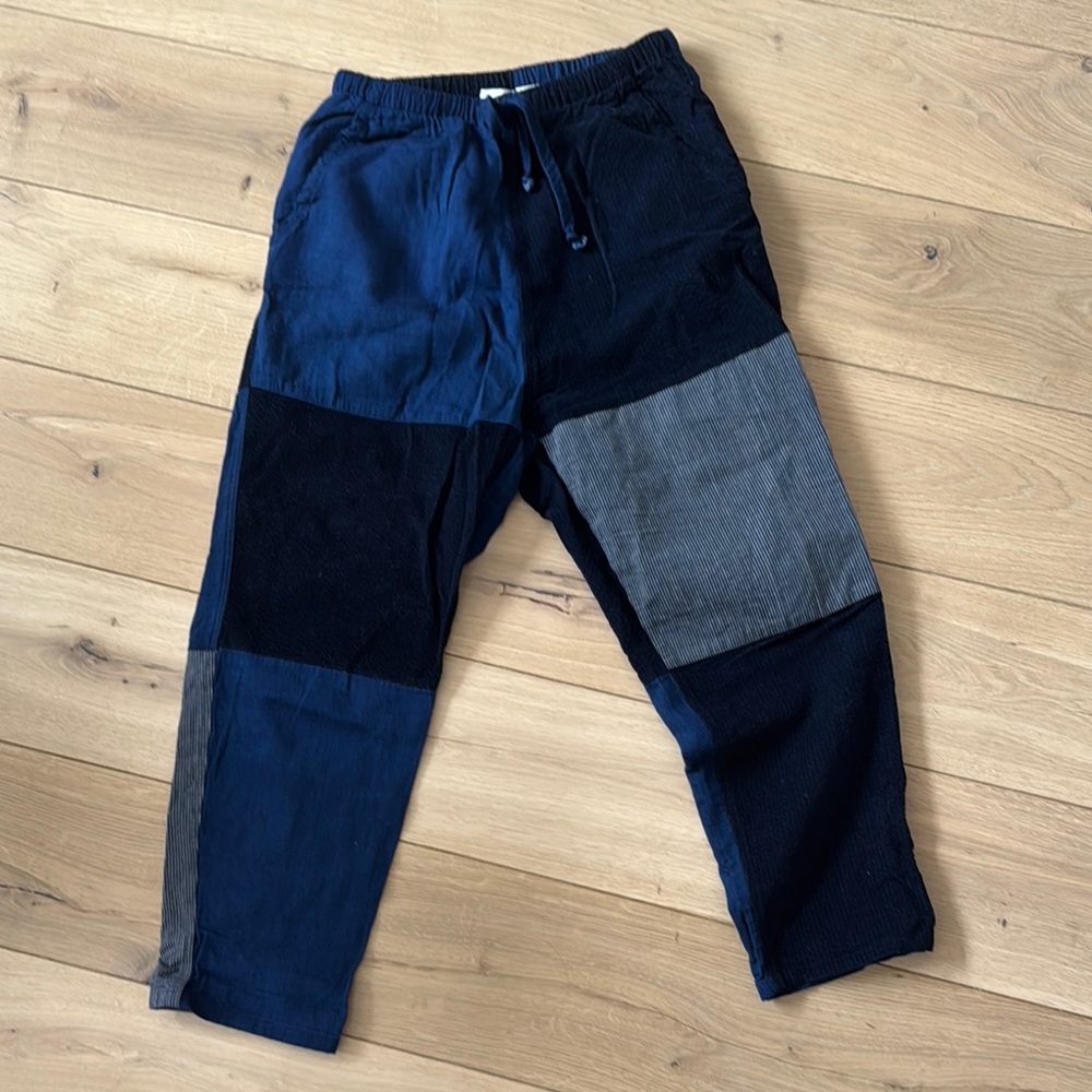 Caron Callahan Quimby Patchwork Pants - Blue and Gray